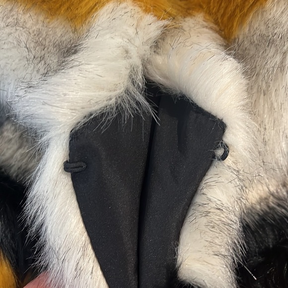 Zara Basic Outerwear Faux Fur Gold, Grey, Black & Wine Striped Jacket - Picture 14 of 17